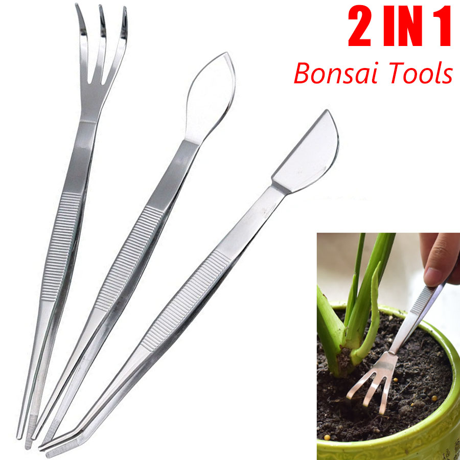 Bonsai Garden Rake - 2-in-1 304 roestvrij staal professionele wortelhark