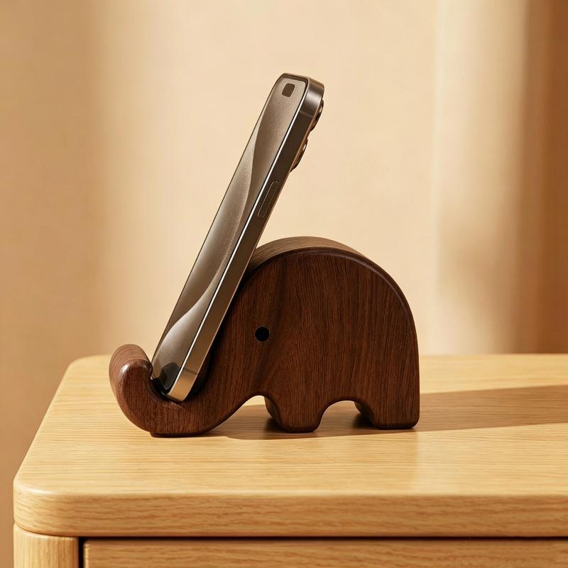 Display Stand Wood - Eenvoudige telefoonstandaard van massief zwart walnoot