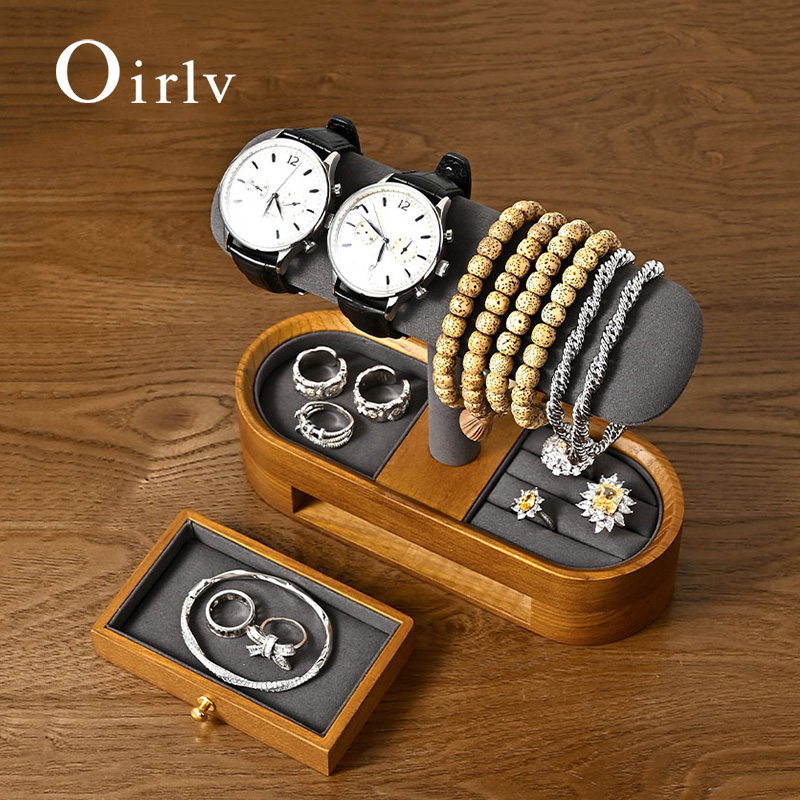 Display Stand Wood - Oirlv Massief Houten Horloge Organisator Plank