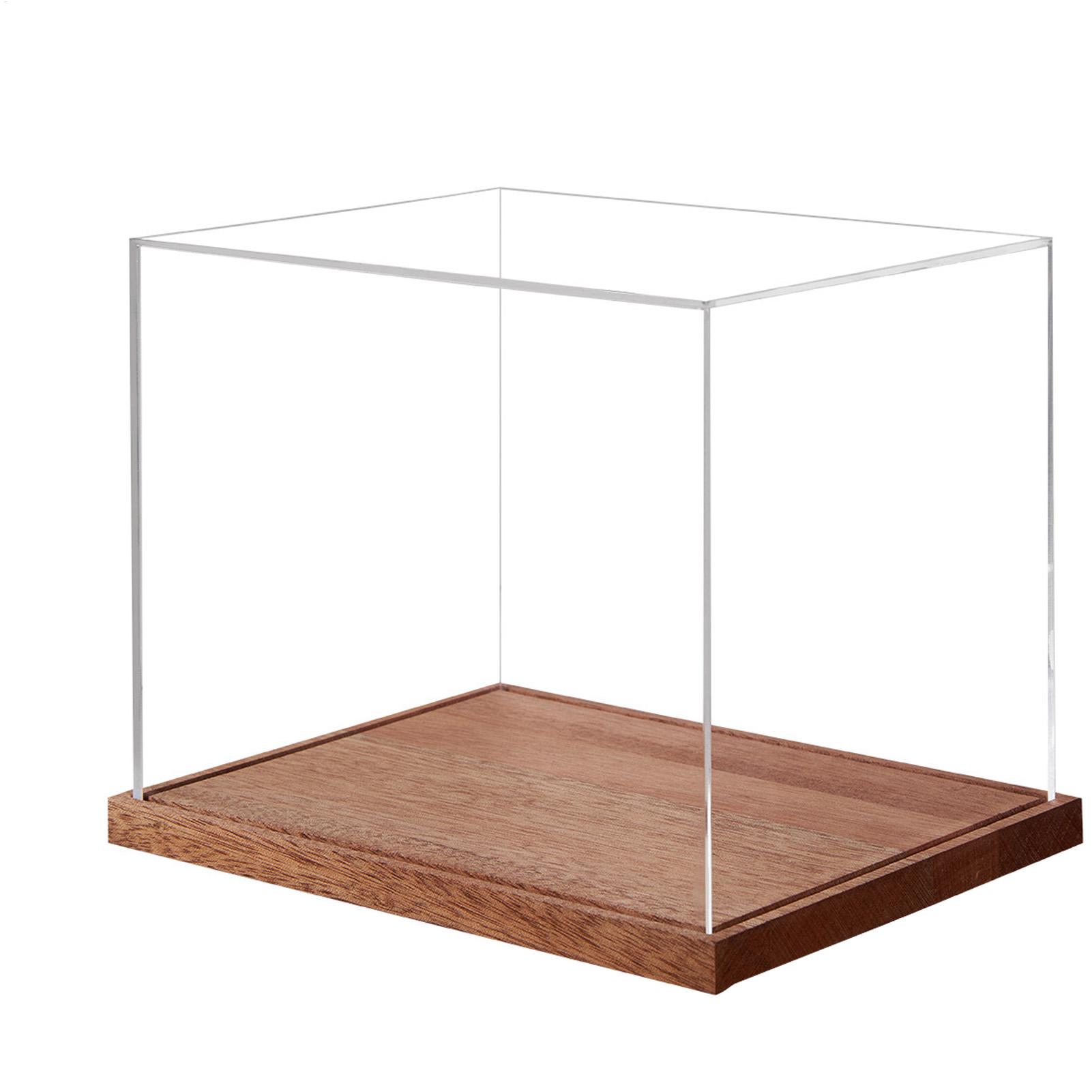 Display Stand Wood - Voetbalhelmkoffer, transparante doos met houten standaard,