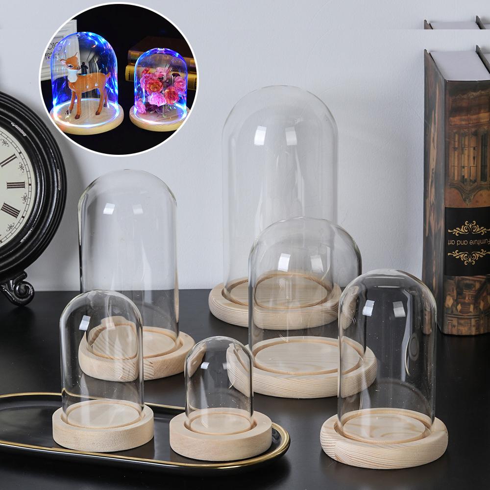 Display Stand Wood - Glazen Cloche Jar Display Stand Cover