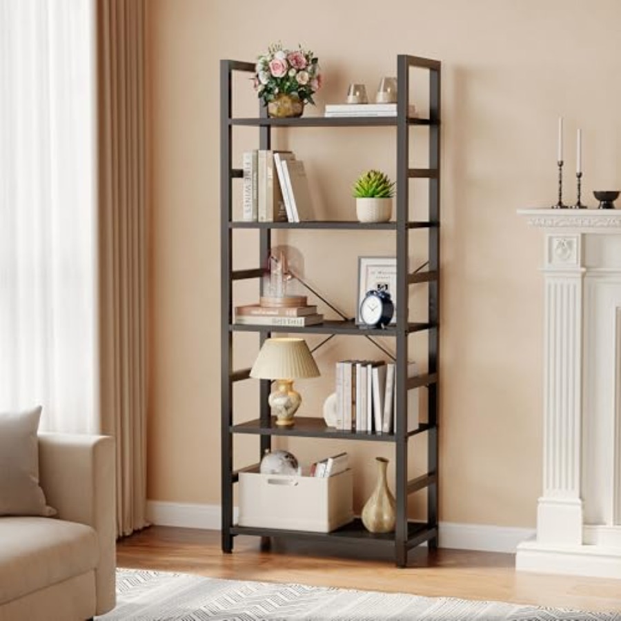 5-laags boekenplank, moderne h - Display Stand Wood recensie en prijs